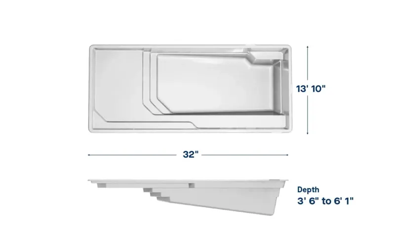 Latham Apollo 14 plan view with dimensions