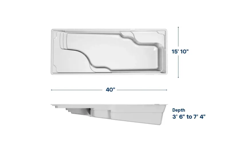 Latham Ariel 16 plan view with dimensions