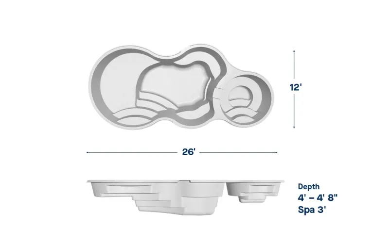 Latham Axiom 12 Deluxe plan view with dimensions