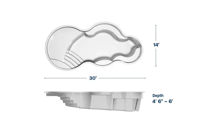 Latham Axiom 14 plan view with dimensions