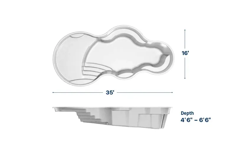 Latham Axiom 16 plan view with dimensions
