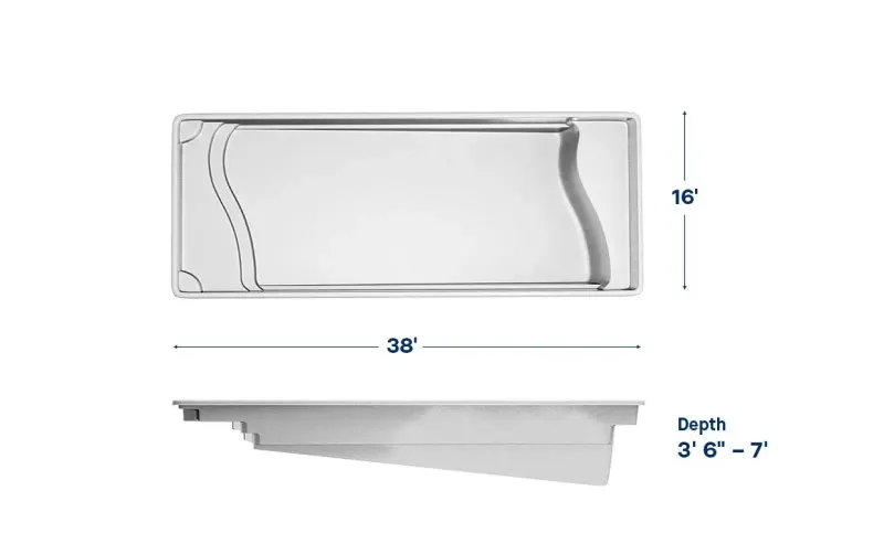 Latham Barcelona plan view with dimensions