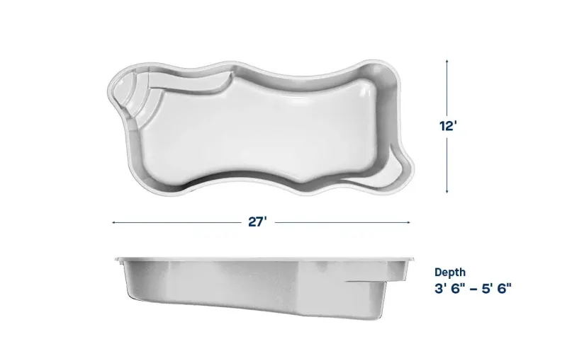 Latham Cape Cod 12 plan view with dimensions