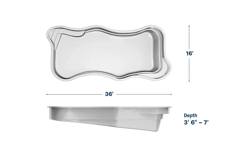 Latham Cape Cod 16 plan view with dimensions