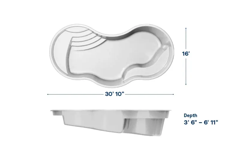 Latham Coral 16 plan view with dimensions