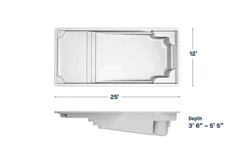 Latham Corinthian 12 plan view with dimensions