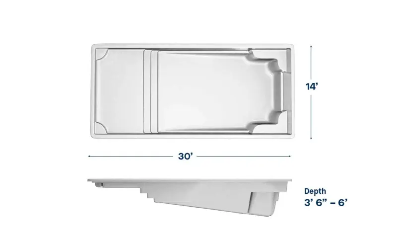 Latham Corinthian 14 plan view with dimensions