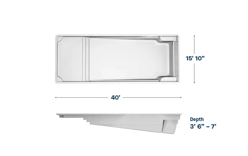 Latham Corinthian 16 plan view with dimensions