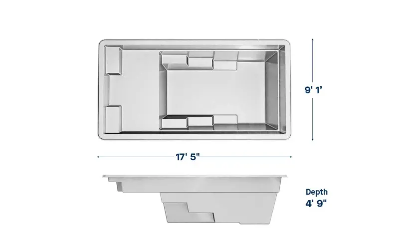 Latham Enchantment 9.17 plan view with dimensions
