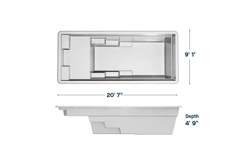 Latham Enchantment 9.21 plan view with dimensions