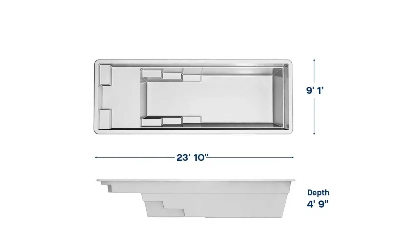 Latham Enchantment 9.24 plan view with dimensions