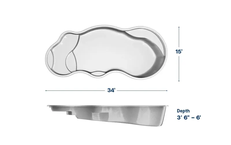 Latham Fiji plan view with dimensions