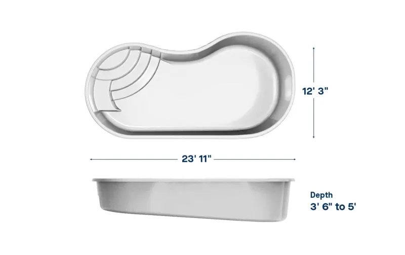 Latham Jamaica 12 plan view with dimensions