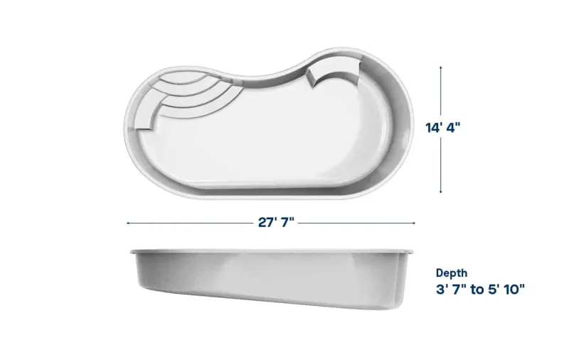 Latham Jamaica 14 plan view with dimensions