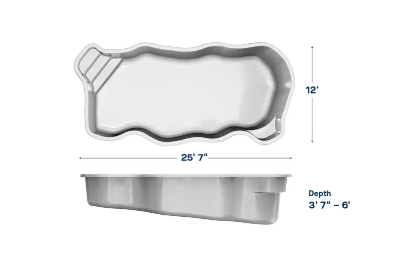 Latham Key West plan view with dimensions