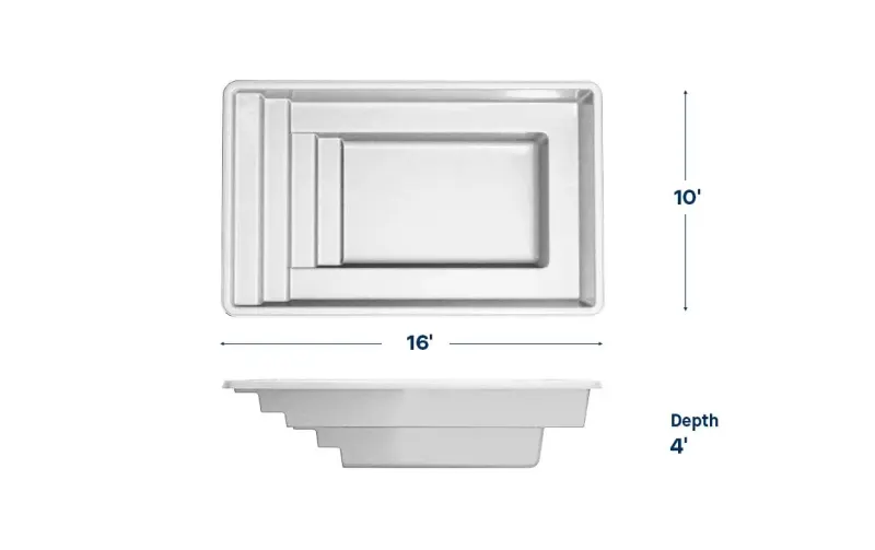 Latham Milan 10.16 plan view with dimensions