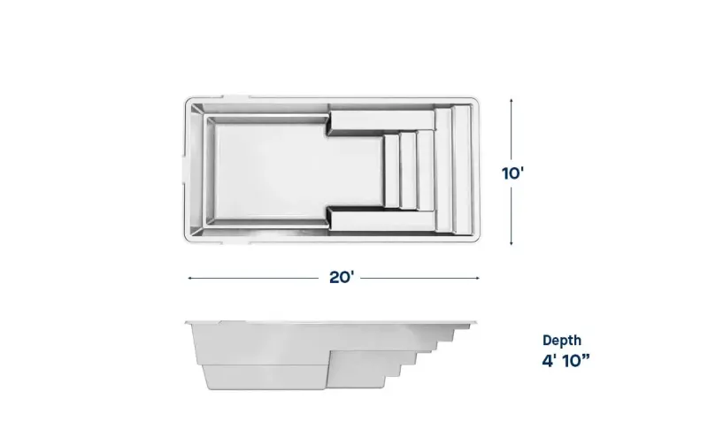 Latham Milan 10.20 plan view with dimensions