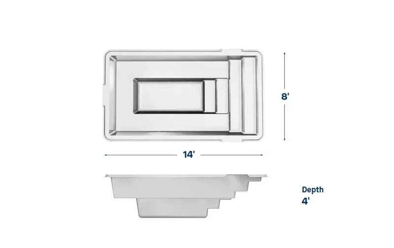 Latham Milan 8.14 plan view with dimensions