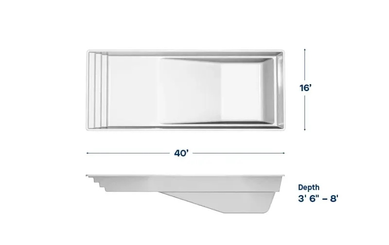 Latham Monaco plan view with dimensions