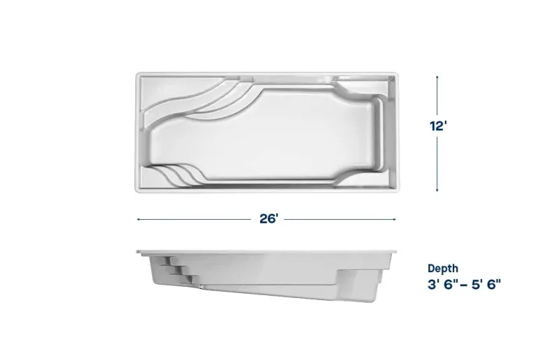 Latham Olympia 12 plan view with dimensions