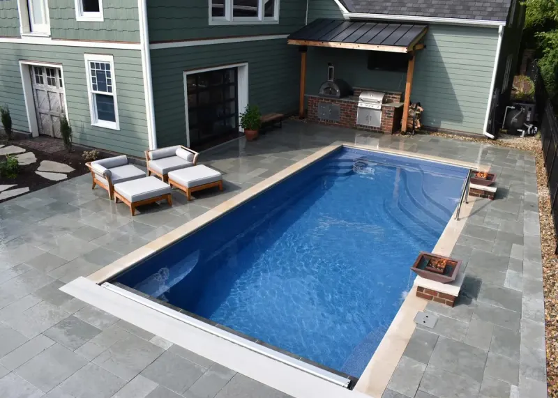 Latham Olympia 14 fiberglass pool – photo 2