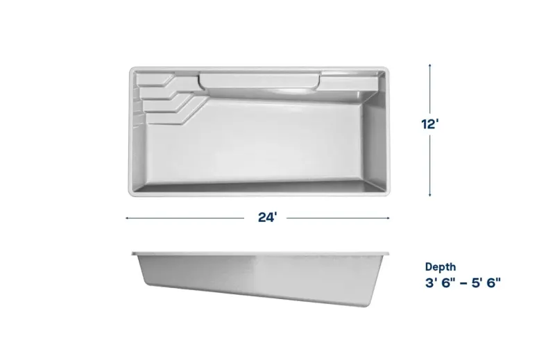 Latham Sirius plan view with dimensions