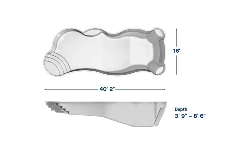Latham Synergy Grand plan view with dimensions