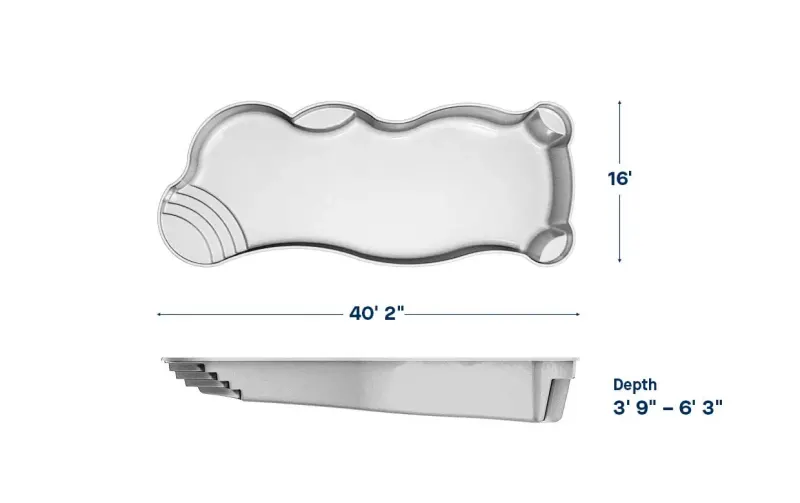 Latham Synergy plan view with dimensions